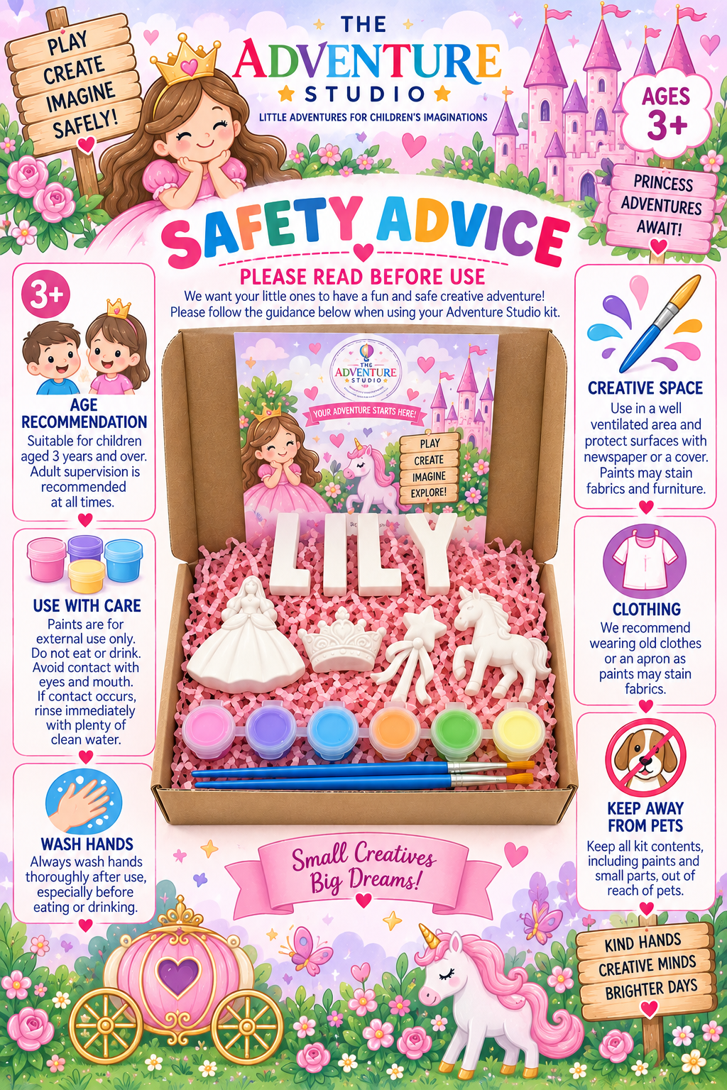Personalised paint your own princess adventure gift box