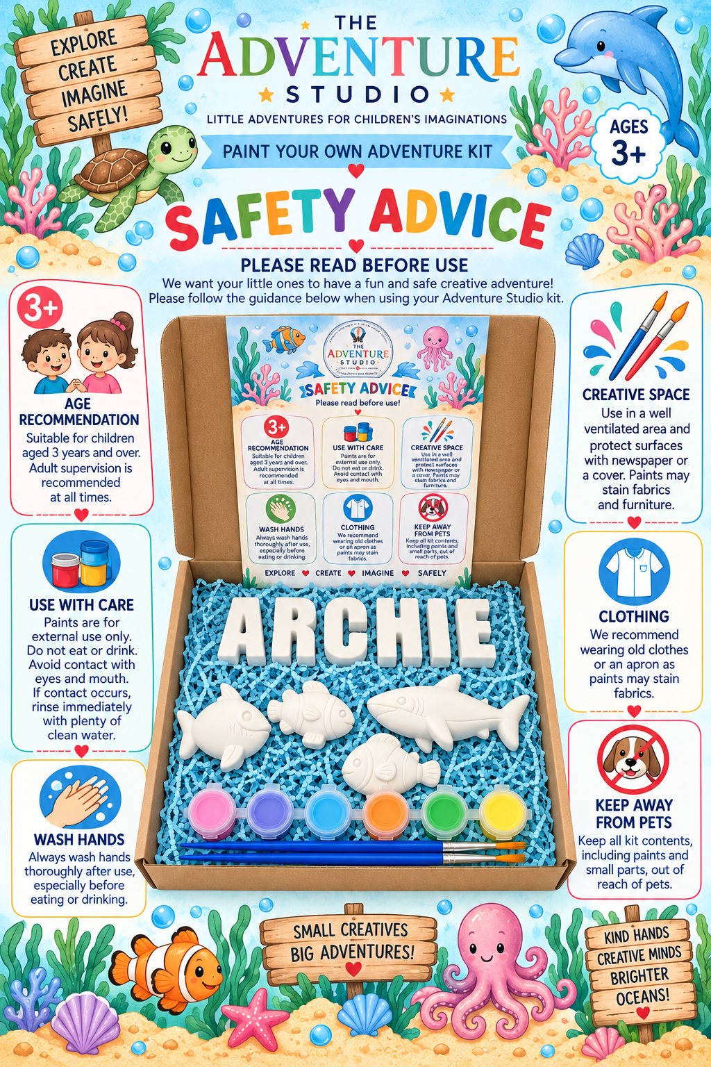 Personalised paint your own under the sea adventure gift box