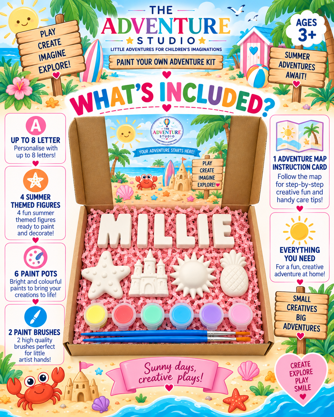 Personalised paint your own summer adventure box