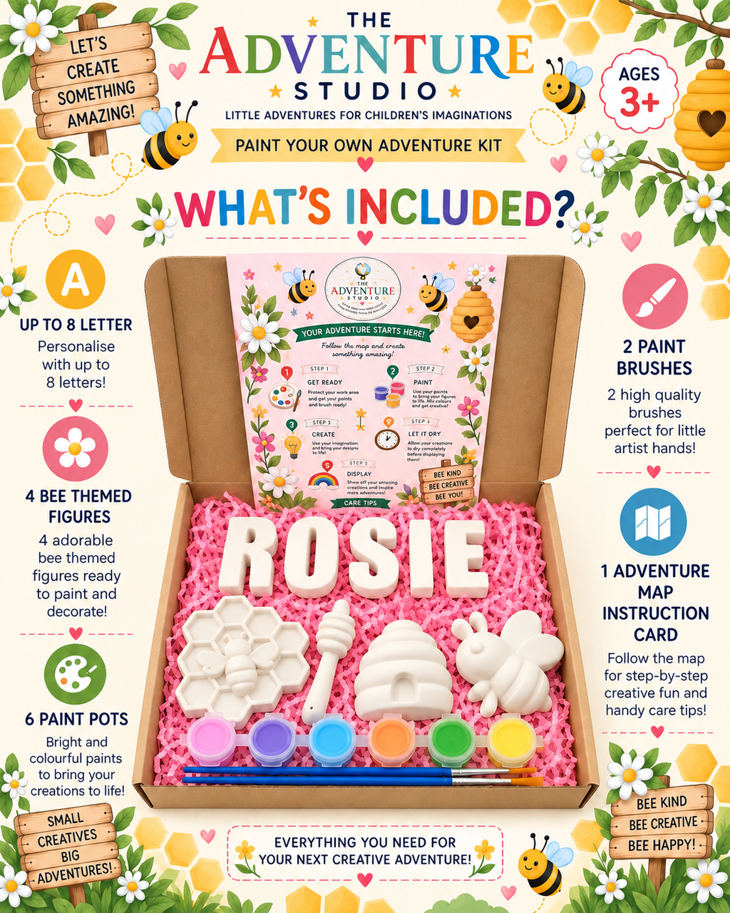 Personalised paint your own bee adventure gift box