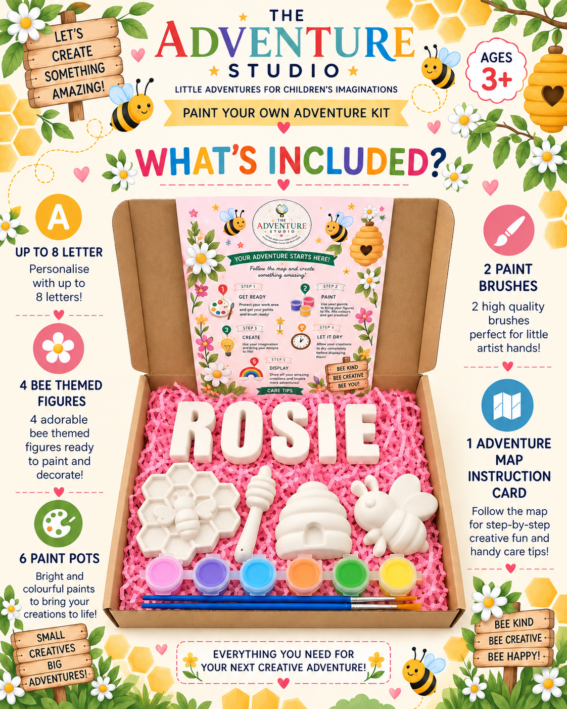 Personalised paint your own bee adventure gift box