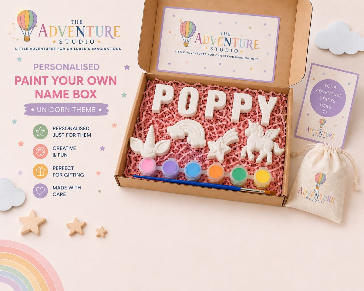 Personalised Paint your own Unicorn Adventure Gift Box