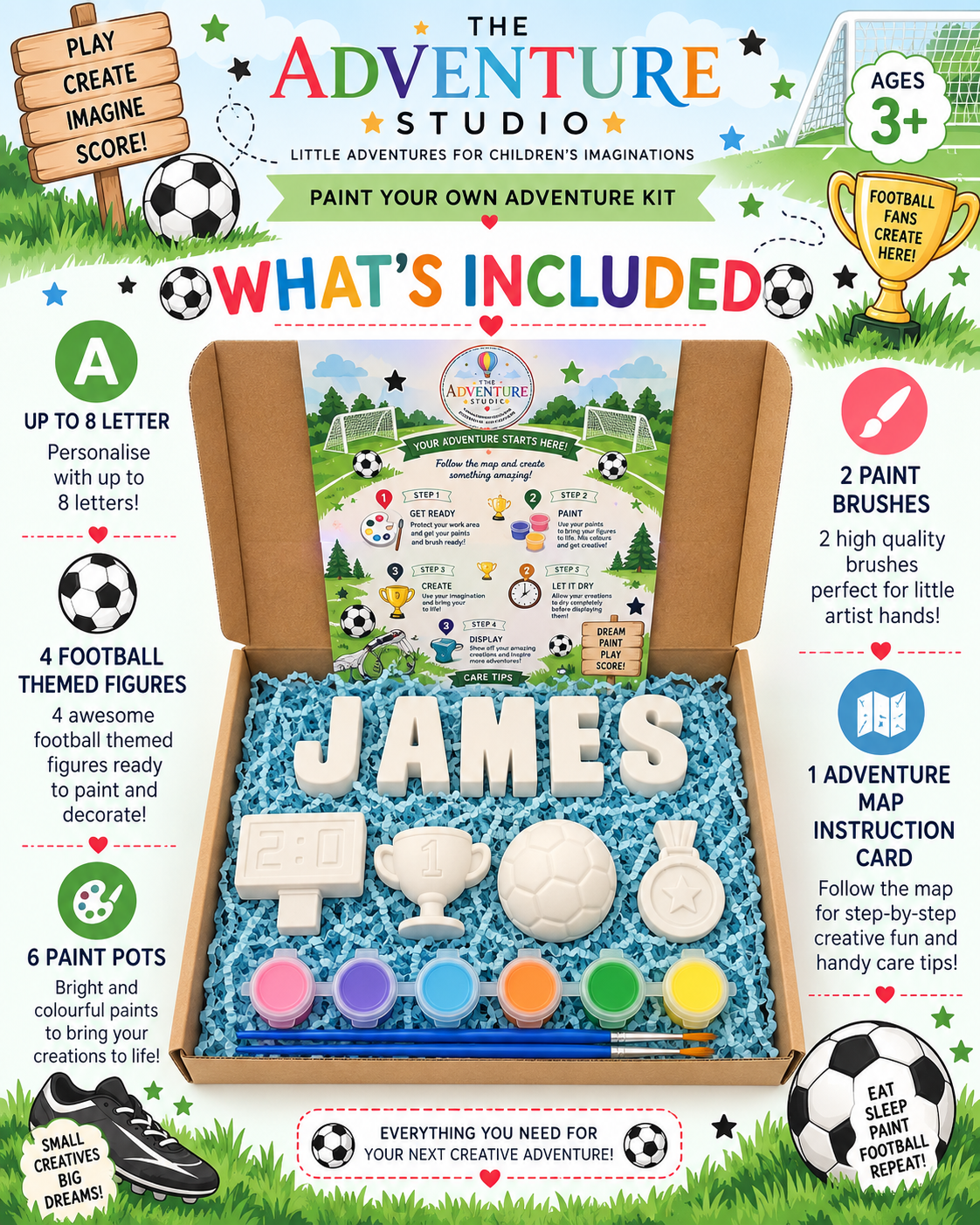 Personalised paint your own football adventure gift box