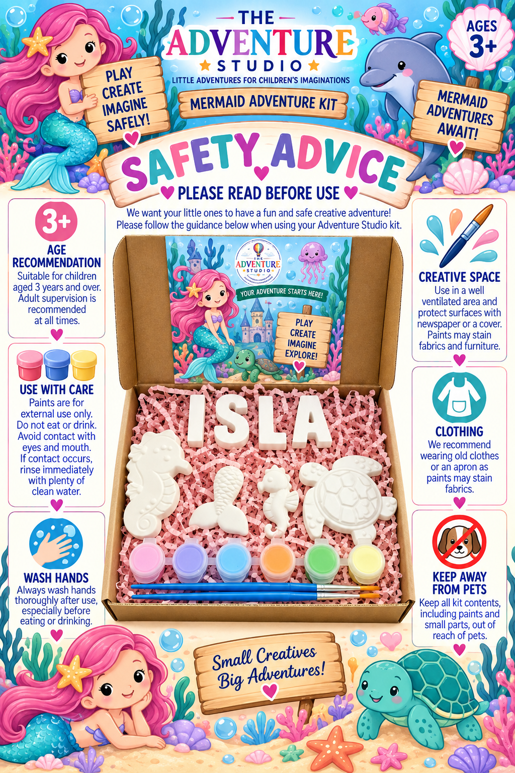Personalised paint your own mermaid adventure gift box