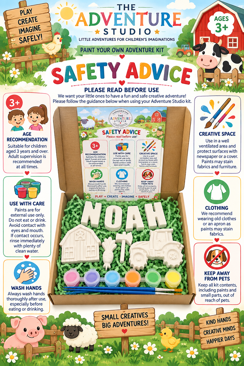 Personalised paint your own farm adventure gift box