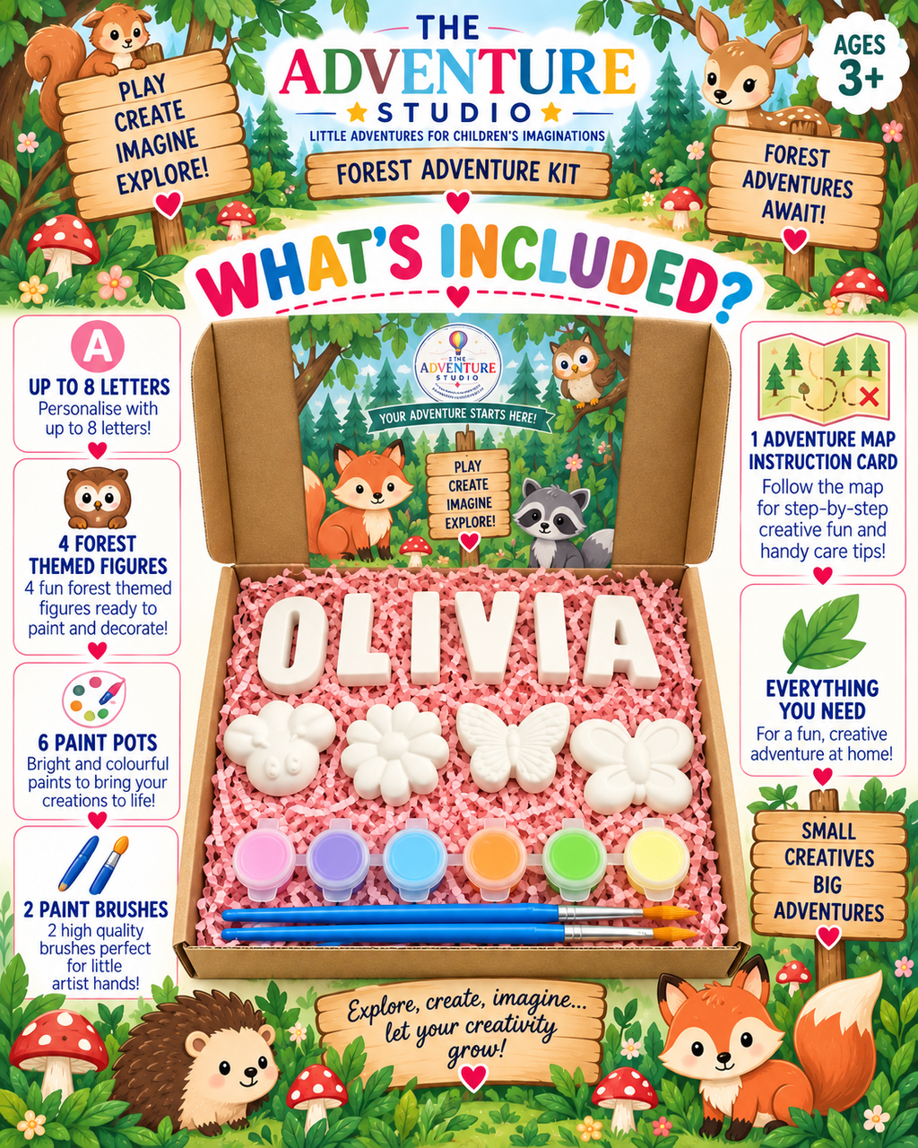 Personalised paint your own forest adventure gift box