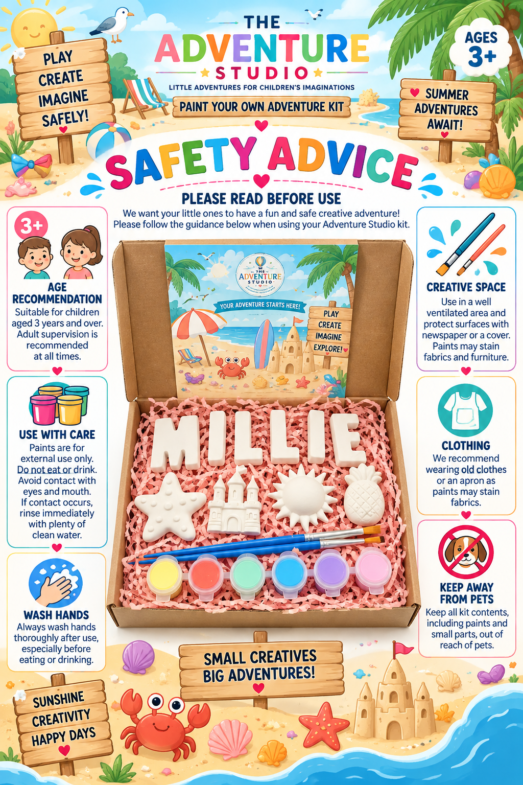 Personalised paint your own summer adventure box