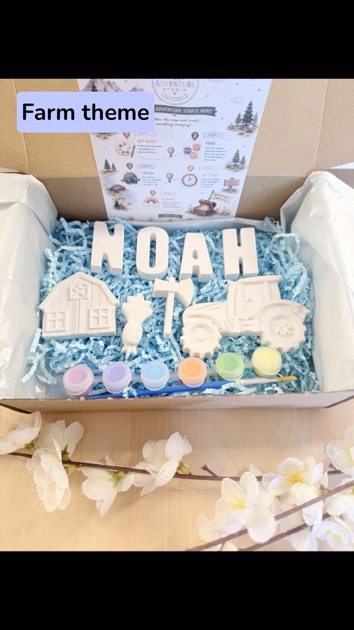 Personalised paint your own farm adventure gift box