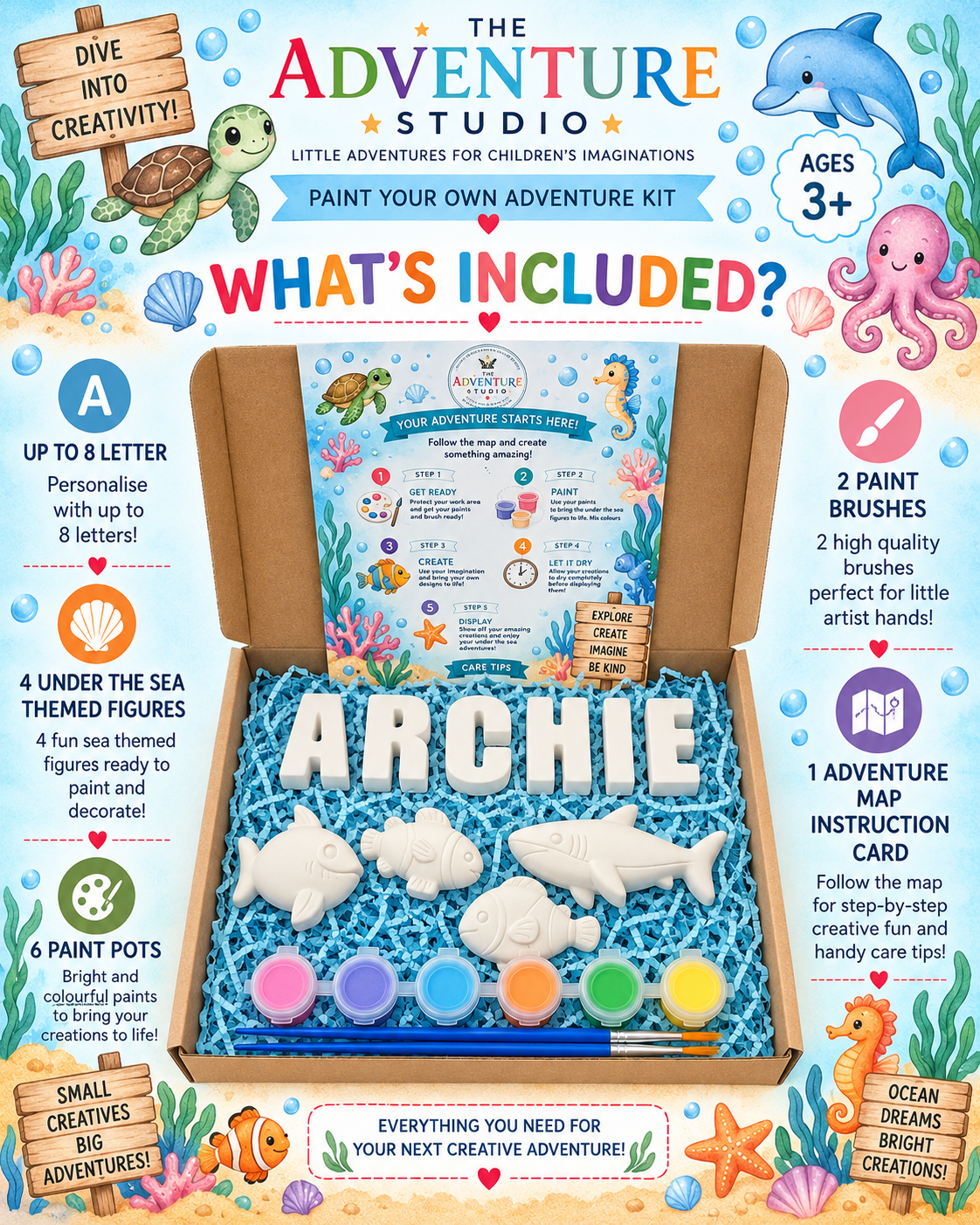 Personalised paint your own under the sea adventure gift box