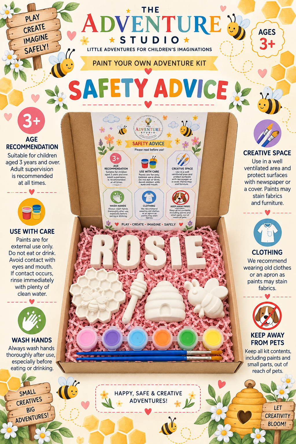 Personalised paint your own bee adventure gift box