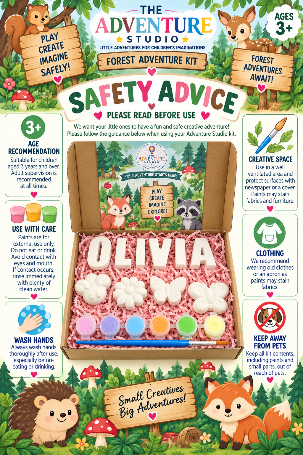 Personalised paint your own forest adventure gift box